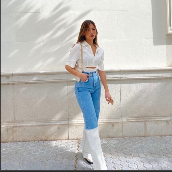 ZARA STRETCH LINEN BLEND CUT OUT BODYSUIT. - Picture 1 of 11